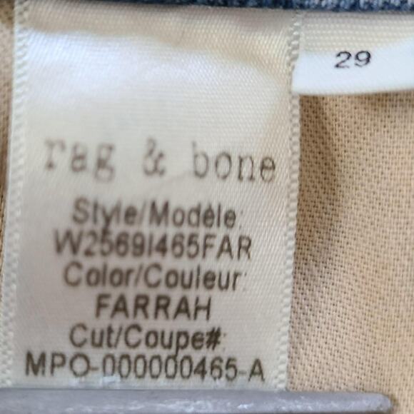 RAG & BONE Farrah Ankle Cigarette Raw Hem Jeans W25691465FAR Women's 29 - Picture 9 of 10